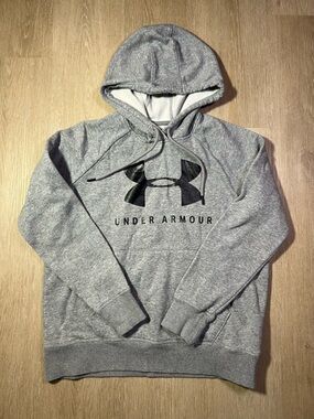 Under Armour Gray Pullover Hoodie with Black Logo